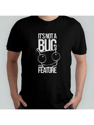 Pixxa It's Not A Bug, It's A Feature Programcı %100 Pamuklu Bisiklet Yaka T-Shirt Model 1