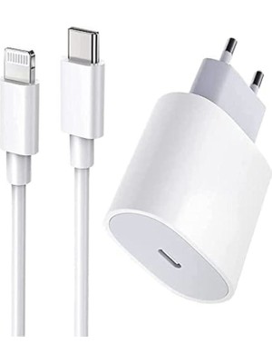 Teknofone 20W Güçlü Hızlı Şarj Aleti Seti Kablo ve Adaptör Usb-C To Lightning Apple iPhone İçin