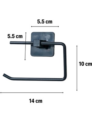 Easy Tedarik Kendiliğinden Yapışkanlı Siyah Paslanmaz Metal Kapaksız Tuvalet Kağıtlığı Aparatı