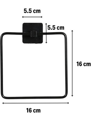 Easy Tedarik Kendiliğinden Yapışkanlı Siyah Paslanmaz Metal Kare Havluluk