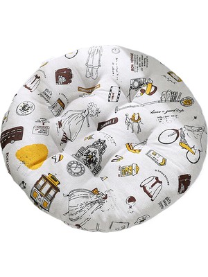 Tzmalloy Tzmalloythickened Cushion Chair Bench Round Tatami Mat Student Cute Teacher Mat Butt Cotton Linen Floor Mat (Yurt Dışından)