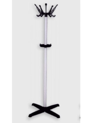 Devecioğlu Harbinger Gümüş Siyah Metal Ayaklı Askılık Portmanto Metal Gövde