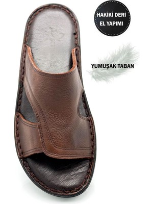 Sermoda  Erkek Terlik Hafif Terlik Deri A Şır. Kahve