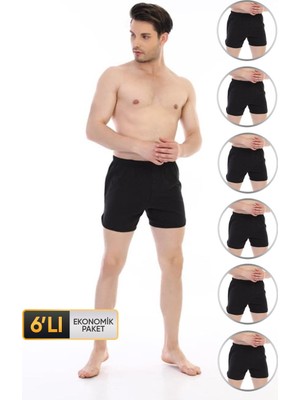 Erkek Elastanlı Siyah Spor Külot 800 6'lı Ekonomik Paket