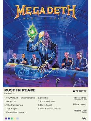 Wugu Megadeth Rust In Peace Büyük Boy Poster 50  x  70CM