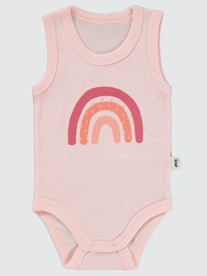 Civil Baby Kız Bebek Çıtçıtlı Badi 1-36 Ay  Pudra