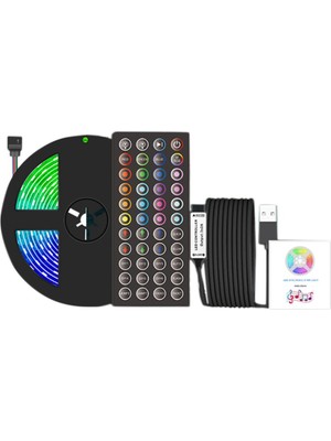 Aeethericly Renk Değiştiren Müzik Senkronizasyonlu LED Işık Rgb Işıklar 44 Kızılötesi Uzaktan Kumanda Ev Partisi Için LED Işıklar 5 M (Yurt Dışından)