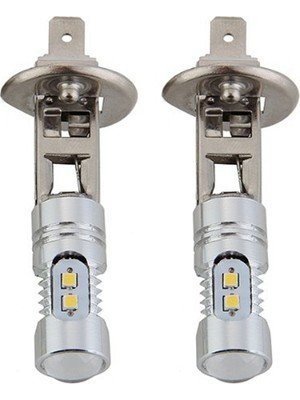 Aeethericly 2 x H1 2323 Smd 10 Beyaz LED Oto Araba Sis Farı Lambası Ampul (Yurt Dışından)