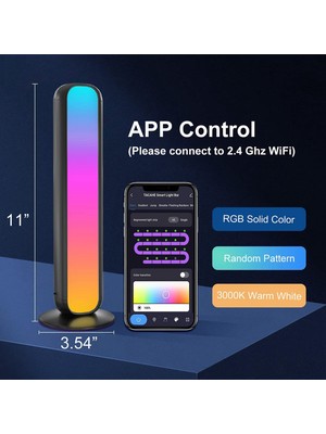 Wifi Akıllı Ortam Işığı Çubuğu - App Kontrolü - Ses Tanıma Monitör Arka Işığı, Alexa ve Tv Için Google Asistanı Için Çalışma (Yurt Dışından)