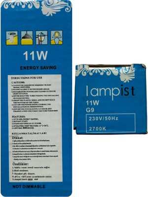 Lampist 11W 2700K (Sarı Işık) G9 Duylu Floresan Ampul