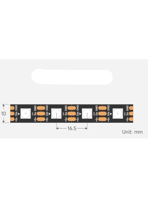 WS2812 Rgb Lamba Şeridi 5050 Işık Boncuğu Yüksek Parlaklık Enerji Tasarrufu Düşük Tüketim Kesme Programlanabilir LED Lamba (1m) (Yurt Dışından)