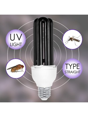 Aeethericly E27 40W Uv Ultraviyole Floresan Siyah Işık Cfl Ampul Lamba 220V Şekil: Düz Watt Voltaj: 40W Dc 12V (Yurt Dışından)