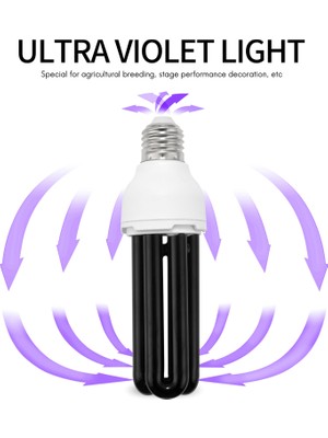 Aeethericly E27 40W Uv Ultraviyole Floresan Siyah Işık Cfl Ampul Lamba 220V Şekil: Düz Watt Voltaj: 40W Dc 12V (Yurt Dışından)