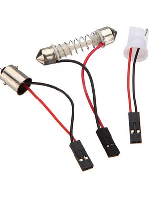 5 Adet Araç Iç Işık Paneli 48 Smd LED T10 BA9S Kubbe Festoon Ampul Adaptörü 12 V Sıcak Beyaz Panel (Yurt Dışından)