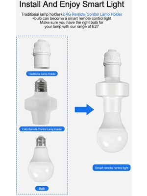 Aeethericly E27 Kablosuz Uzaktan Kumanda Işık Lambası Tutucu Akıllı Ampul Adaptörü LED Lamba Tutucu LED Ampul Için Akıllı Cihaz (Yurt Dışından)