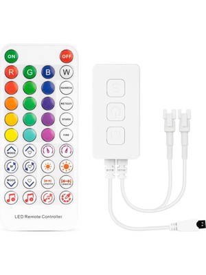 SP611E WS2812B WS2811 Bluetooth Müzik LED Şerit Kontrol Cihazı IR38 Tuşları Uzaktan Kumanda App Adreslenebilir LED Aydınlatma Için DC5V-24V (Yurt Dışından)