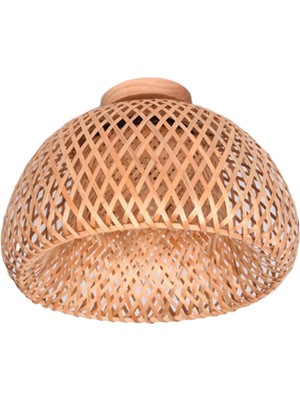 Bambu Hasır Rattan Aydınlatma Armatürü Gömme Montaj Asılı Tavan Lambası Oturma Odası Yatak Odası Yemek Odası Için, 30X18 cm (Yurt Dışından)