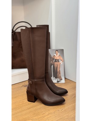 Barney Model 5 cm Topuklu  Sihirli Çizme Kahve