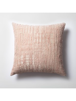 Fineroom Living Tweed - Soyut Desenli Dokulu Kare Kırlent 50  x  50 - Pembe (Ic Yastık Dahil)