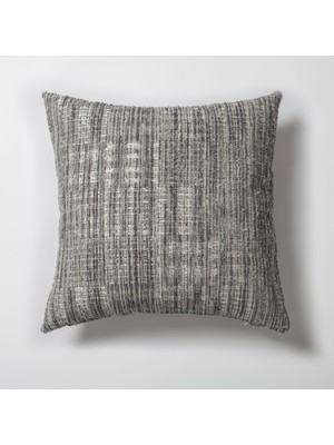 Fineroom Living Tweed - Soyut Desenli Dokulu Kare Kırlent 50  x  50 - Gri (Ic Yastık Dahil)