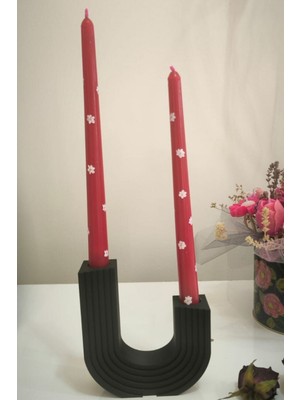 LiLii Art Home Çiçek Desenli Şamdan Mum