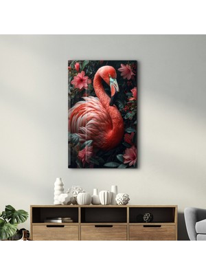 Beautiful Flamingo - Cam Duvar Tablosu