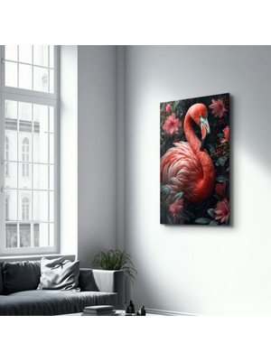 Beautiful Flamingo - Cam Duvar Tablosu