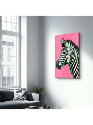 Zebra Pink - Cam Duvar Tablosu