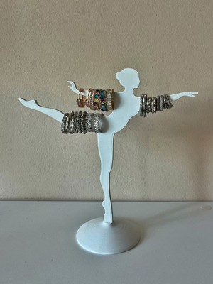 Magicland Dekoratif Balerin Tasarımlı Takı Standı, Düzenleyici, Yüzük/küpe/kolye/takı Askılığı - Sert Plastik