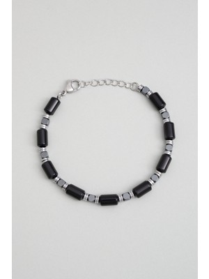 So CHIC Oniks Taşlı 21 cm Çelik Erkek Bileklik