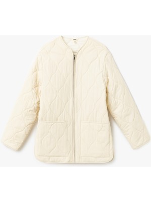 Koton Cepli Fermuarlı Oversize Kapitone Mont