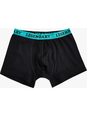 Beli Lastikli Pamuklu 3'lü Boxer Seti