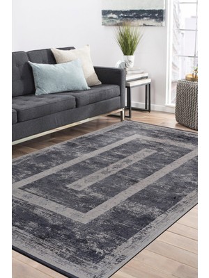 Da Vinci DJ01J Antrasit Çerçeveli Makine Halısı