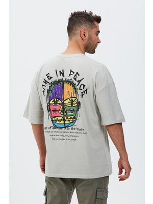 Redowl Come In Peace Baskılı Oversize Tişört