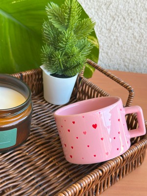 Cupova Pembe Kalpli Kupa Bardak, Sevgililer Günü, Doğum Günü, Hediye