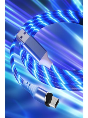 Judas J22 Micro USB Akan LED Işıklı Şarj Kablosu -2mt