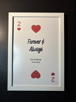 Kişiye Özel Çerçeveli Poster, Forever & Always Poster, Sevgiliye , Doğum Günü si, Sevgililer Günü si