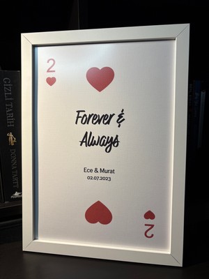 Kişiye Özel Çerçeveli Poster, Forever & Always Poster, Sevgiliye , Doğum Günü si, Sevgililer Günü si