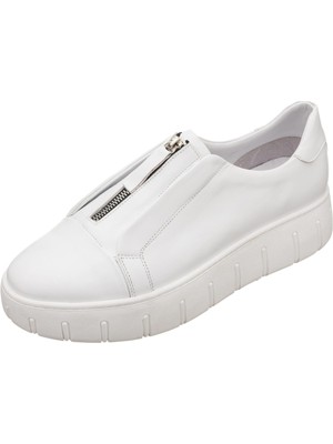 Costo Shoes CK01 Beyaz Deri Gündelik Spor Ayakkabı Rahat Geniş Kalıp
