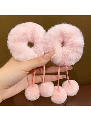 Efna Store 2 Li Peluş Tüylü Sallantılı Ponpon Simit Toka(2 Adet)
