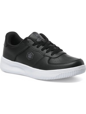 Lumberjack Fınster Unisex Siyah-Beyaz Sneaker Suni Deri Düz Tabanlı Konforlu Ayakkabı