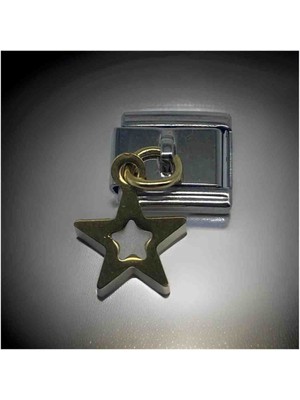 Stainles Steel Italyan Yıldız Detaylı Charm