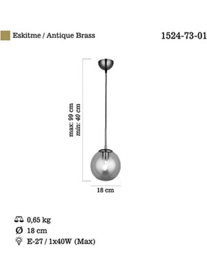 Lucea 1524-73-01 Polino Tekli Eskitme Tekli Avize 1XE27