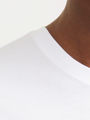 Jack & Jones JJELOGO TEE SS O-NECK 2 C Beyaz Erkek Kısa Kol T-Shirt