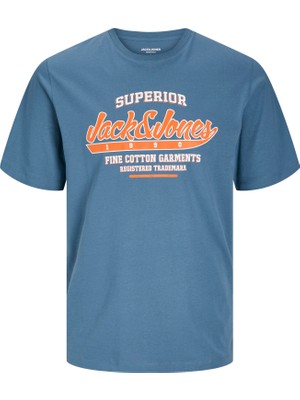 Jack & Jones   Erkek Pamuklu Bisiklet Yaka Tişört 12268267