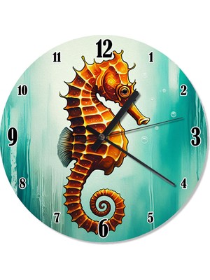 Tablomega Turuncu Denizatı Yolculuğu Analog Duvar Saati