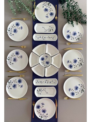 Mor Menekşe 8 Kişilik 19 Parça Kahvaltı Takımı