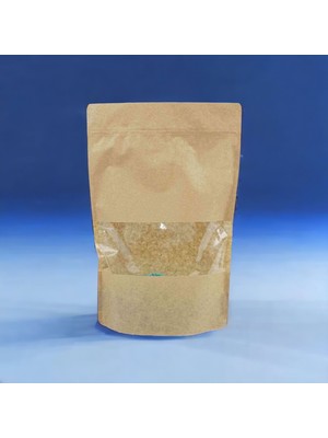 Konak Ambalaj Kraft Pencereli Doypack 200x300x50 mm 25 li Paket
