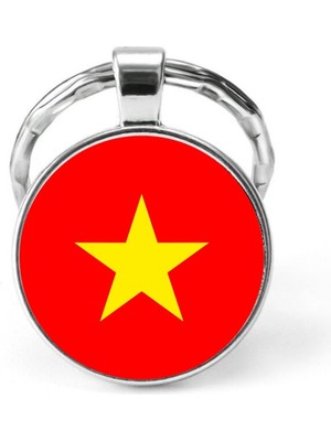 Market66 Fas Morocco Bayrağı Anahtarlık Bayrak Büyüteç Camlı Metal Halka Ülke Anahtarlığı