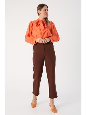 ALLDAY Acı Kahve-Paçası Yırtmaçlı Pantolon
